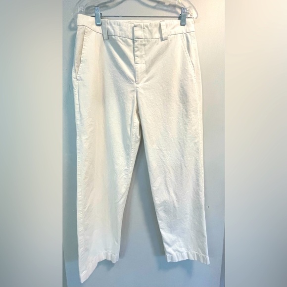 Vince., 6, white 24” crop capri pants straight leg 100% cotton resort summer EUC - Picture 1 of 7
